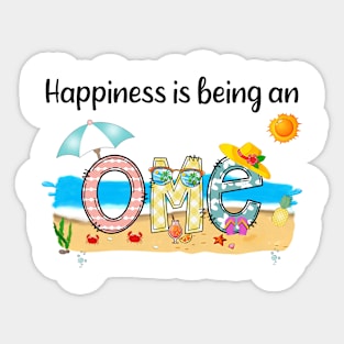 Happiness Is Being An Ome Summer Beach Happy Mother's Day Sticker